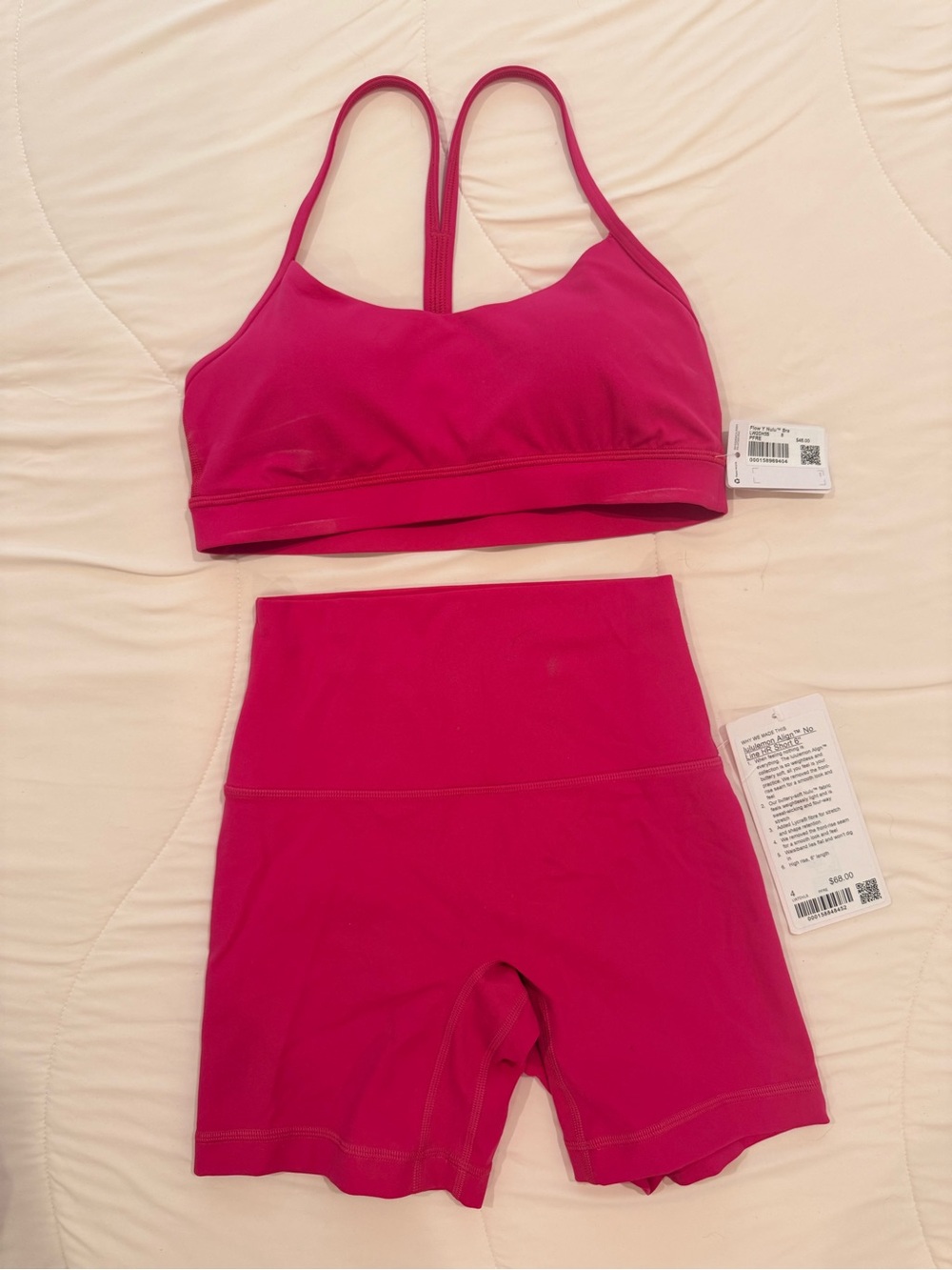 lululemon athletica Hot Pink Sports Bralette & High-Waist Shorts Set